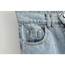 Women's High Waist Jeans 2025 Spring Fall Relaxed Straight Leg Raw Hem Floor-Length Vintage Inspired Daily Uniform