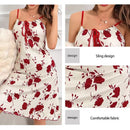 Vestido Slip Feminino Floral Canelado com Alças Finas - Loungewear Verão