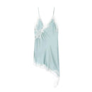 Vestido Feminino Elegante de Cetim com Renda Assimétrica - Sexy Festa Noite