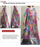 Boho Long Skirt Cotton Linen ort Sve round Ne fiti Flower plus Size Women Casual Summer Dr A-Line Skirt