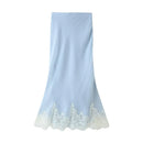 Ladies Holiday Sexy Chic Women Skirt Suit Lace Cami Top Long Straight Skirt Fashion Spring Summer Beach Skirt 2 Piece Set