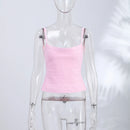Women's Corset Tops Bandage Stripe Spaghetti Strap Crop Top Square Neck Bodycon Stretch Partywear Chic Lady Sleeveless Clubwear
