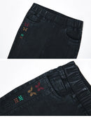 Oversize High Waist Stretch Jeans Black Autumn Women Slim Skinny Trousers Fashion Embroidery Female Winter Casual Denim Pants