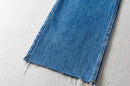 Women's High Waist Jeans 2025 Spring Fall Relaxed Straight Leg Raw Hem Floor-Length Vintage Inspired Daily Uniform