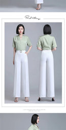 High Waist Wide Leg Pants Women Spring Autumn New Drop Feel Relaxed Straight Suit Pants Fashion Wild Casual Trousers White Black