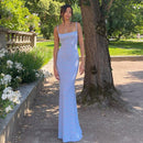 Vestido Longo Feminino Elegante com Alças Finas e Costas Abertas - Festa Y2K