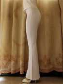 High Sweet Sexy Elastic Tight Transparent Flare Pants Women Thin Skinny Slim Hip Thin Hot Korean Women Trousers J8JT