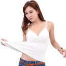 Sexy Women Crop tops Padded spaghetti strap Tank Top Women  built in bra off shoulder Camisole Seamless Tank Lingerie Underwear
