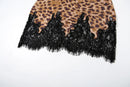 Vestido Mini de Renda com Estampa de Leopardo e Alças Finas - Praia e Festa