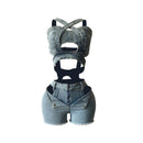 Sexy Jean Women Short Sets Straps Denim Crop Top and Cut Out Shorts Set 2025 Summer Clothes Streetwear Two 2 Piece Club Outfits