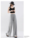 ay Wide Leg Pants Women's High Waist Loose Drapey Cool Casual Trousers Modal Cotton Comfortable Breathable Straight Cut