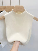 Women Knitted Tank Top Summer Fall Slim Sweater Short Sleeveless Solid Spring Autumn Sweaters Pullovers 2026