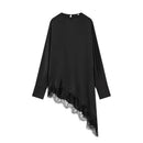 MUJER Lace Long Shirts and Blouses for Women Asymmetric Women's Blouse Streetwear Casual Blouses Woman Vintage Tops Woman 2026