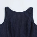 Vestido Jeans Feminino Mini com Costas Abertas - Chique Outono Inverno