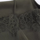 Vestido Mini Feminino de Cetim com Renda Assimétrica - Chic Francês Alças Finas Festa Noite Outono