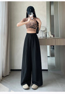 Cotton and Linen Women's Wide Leg Full Pants High Waist Summer Female Elegant Minimalism Straight Loose Trousers 2026 Autumn
