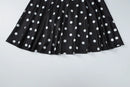 Vestido Mini Feminino com Estampa de Bolinhas e Amarração - Sexy Sem Manga Slim Patchwork Costas Abertas