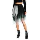 Women's Midi Skirt, Elegant Elastic Waist Contrast Color Autumn Tulle Skirt, Suitable for Street Party