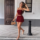 Pleated Mini Skirt Women Solid Color Sexy Folds Drawstring Leace-up Simple All-match Short Skirts Fashion Hot Girl Streetwear