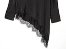 MUJER Lace Long Shirts and Blouses for Women Asymmetric Women's Blouse Streetwear Casual Blouses Woman Vintage Tops Woman 2026