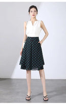 High Waist Wide Leg Pants Women Summer Loose Thin Chiffon Five-Quarter Length Anti-Light Skirt Trendy Casual Trousers