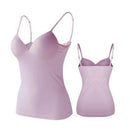 Sexy Women Crop tops Padded spaghetti strap Tank Top Women  built in bra off shoulder Camisole Seamless Tank Lingerie Underwear