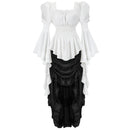 Blouse With Skirt For Women Victorian Long Sleeve Blouse Renaissance Pirate Blouse Cosplay Costume