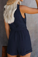 Macacão Feminino Casual Decote V com Short - Verão 2025