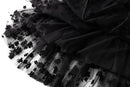 New 2024 Fashion Elegant Floral Summer Tulle Skirt Womens Spring Summer High Waist Pleated Skirts Ladies Blue Maxi Skirt Female
