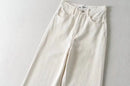 Women's High Waist Jeans 2025 Spring Fall Relaxed Straight Leg Raw Hem Floor-Length Vintage Inspired Daily Uniform