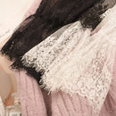 Sexy Women Lace Blouses Long Flared Sleeve High Collar Inner Wear Lace Shirt Base Tunic Top Perspective Vintage Bottom Blouse