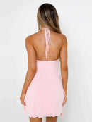 Vestido de Renda com Decote V e Costas Abertas - Estilo Balada