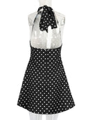 Vestido Mini Feminino com Bandagem e Patchwork Contrastante - Sexy Cintura Alta Verão