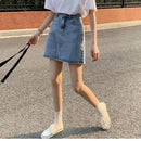 Saia Jeans Feminina Mini com Cintura Alta - Sexy Y2K Verão