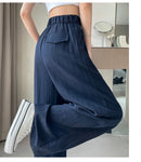 Cotton and Linen Women's Wide Leg Full Pants High Waist Summer Female Elegant Minimalism Straight Loose Trousers 2026 Autumn