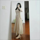 Boho Beach Women's Skirt - Linen Cotton Blend Elastic Waist Long Pleated Maxi, Vintage Summer Casual Skirt Faldas Saia