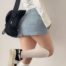 Vintage Denim Mini Skirts Women Summer Korean Fashion y2k Clothes High Waist A-line Blue Slim Cute Sexy Short Jeans Skirt Female