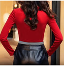 Elegant Long Sleeve Loose Blouse Women 2025 Autumn Winter Ladies Tops Casual