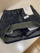 Vintage Blue Denim Skirt for Women Korean High Waist Sexy Slim Fit Mini Skirts Ladies Y2K Streetwear 90S Cowboy Bodycon Skirt