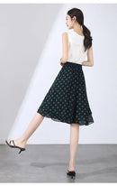 High Waist Wide Leg Pants Women Summer Loose Thin Chiffon Five-Quarter Length Anti-Light Skirt Trendy Casual Trousers