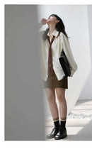 Women's Oversized Long Sleeve Blouse 2026 Summer New Arrival Tie Neck Shirt Loose Fit Office Elegant Fashion