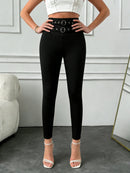 Women's Black High Waist Skinny Pants Slim Fit Stretch Pants Spring Summer Elegant Fashion Slimming Casual Office Trousers