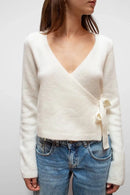 New Fashion Womens V Neck Knit Cardigan Long Sleeve Wrap Tie Side Solid Color Sweater Fall Tops Hot Sale S M L