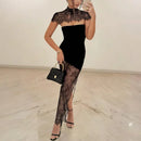 Vestido Feminino Sexy com Renda See Through e Tomara que Caia - Festa Clube Noite