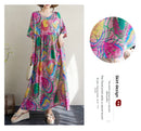 Boho Long Skirt Cotton Linen ort Sve round Ne fiti Flower plus Size Women Casual Summer Dr A-Line Skirt
