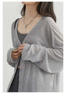 Women's Cardigan New V-neck Long Sleeved Female Shirt Female Jumpers Sun Protection Woman Top Spring Summer Knitted Cardigan