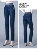 High Waist Skinny Denim Pants Mom Pencil Jeans Women Casual Streetwear Big Size 36 Retro Stretch Vaqueros Korean Jeansy Pantalon