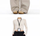 High Waist Women Suit Pants Straight Office Ladies Korean Fashion Trousers Casual Button Loose Female Black Pants New 2025