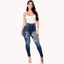 New Designer Denim Women 2025 High Waist Ripped Jeans for Women Skinny Black White Jeans Woman Elastic Slim Jean Female Femme
