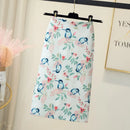 Fashion Midi Skirt For Women Flora Printed High Waist Pencil Skirt Female Causal Flower Bodycon Skirt With Slit